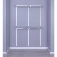 Genevieve 4 Ft. Adjustable Closet Organizer Double Hanging Rod