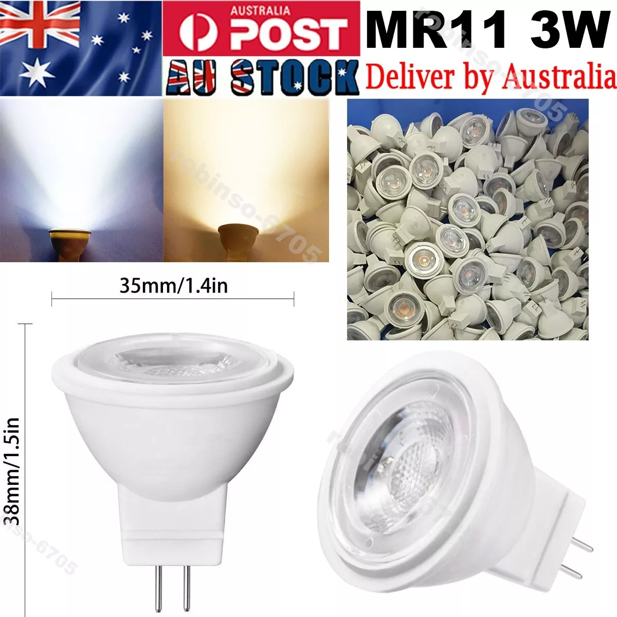 LED Bright Globe Spot Light GU4 MR11 3W 30W 12V 24V 120V 220V