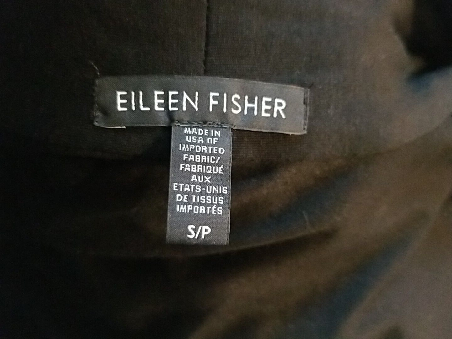 Eileen Fisher Deep Black Long Drape Relaxed Jersey Open Vest Small Oversized T48 image 6