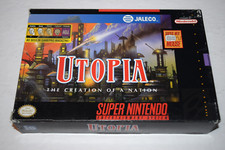 Utopia The Creation of a Nation Super Nintendo SNES Video Game Cart w/ Box