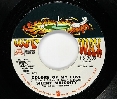 SILENT MAJORITY Sweet/No Soul PROMO 45rpm Frightened Girl/Colors of My Love HEAR