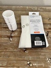 New Mainstay medium weight Clear Shower Liner w/ metal grommets 70" x 71"