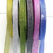 50 Yards 1/4" 6mm Sparkly Metallic Ribbon Wedding Christmas Wrap Craft