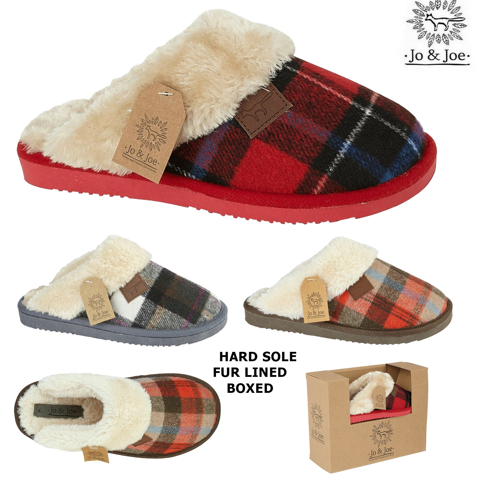 ladies red tartan slippers