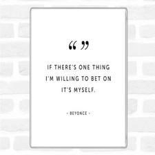 White Black Bet On Myself Quote Jumbo Fridge Magnet