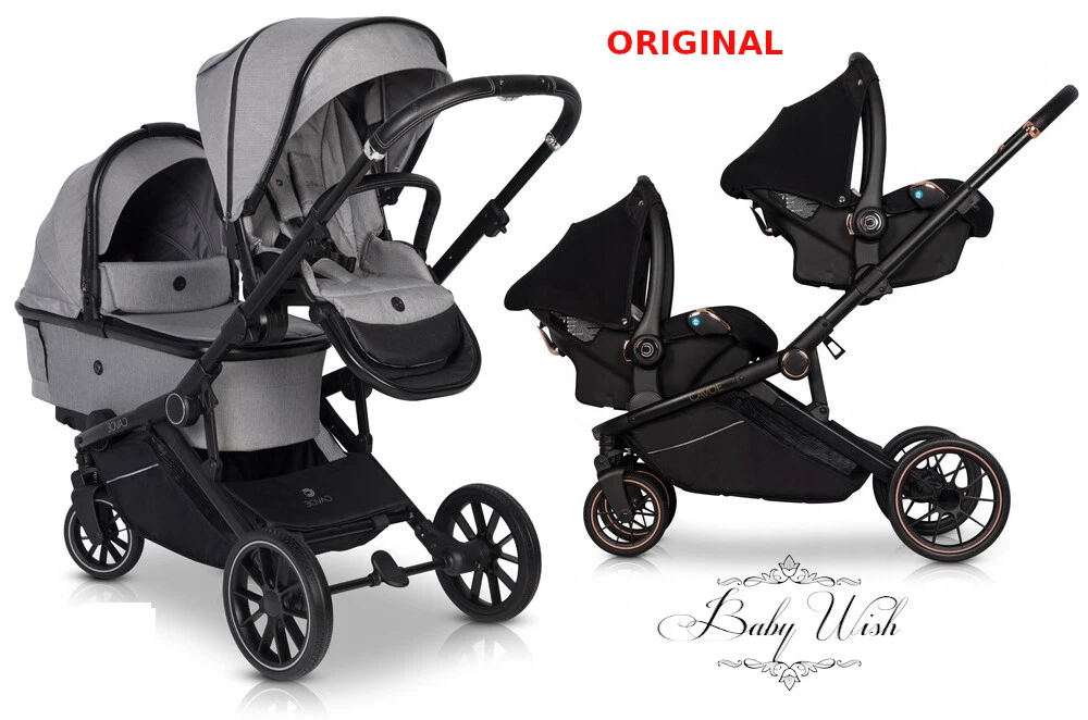 CAVOE AVEC DUO SLIM BABY KIDS STROLLER TWIN DOUBLE PRAM 3in1