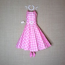 Barbie The Movie Collectible Pink Gingham Dress Fashion shoes jewelry - HPJ96