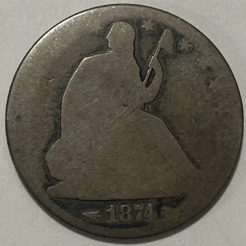 1874 Arows - Seated Liberty Half Dollar - Exact Coin Imaged #SL85