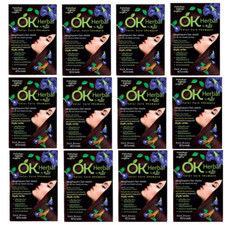 OK Herbal Color Care Shampoo Dye Hair Color  Dark Brown Natural Easy 30ml. x 12