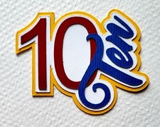 Birthday Age Title Number Ten Boy. Scrapbook, Card Making Paper Piecing