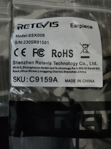 ( 6 ) Retevis EEK008 2Pin Earhook Earpiece Walkie Talkie Earphones A1 - Zdjęcie 2 z 2