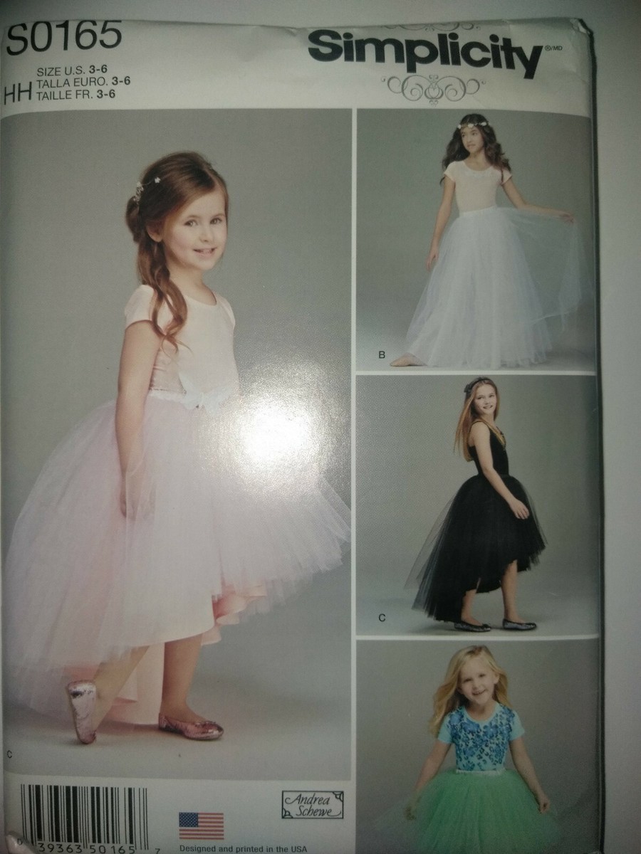 Child Girl Tulle Skirts Sewing Pattern, Simplicity #1122/S0165 Sz