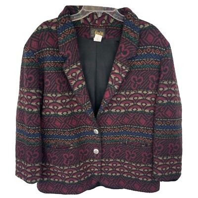 VTG David Paul  New York Navajo Aztec Southwest Blazer Jacket USA Made - XL