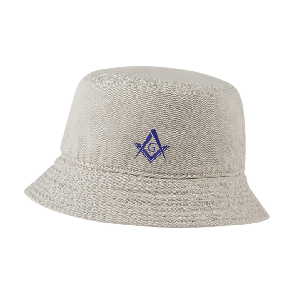Freemason Embroidered Washed Cotton Unisex Bucket Hat for Men and Women