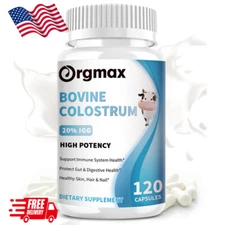 Bovine Colostrum  20% IGG 120 Capsules Immune Protect Gut & Digestive Health