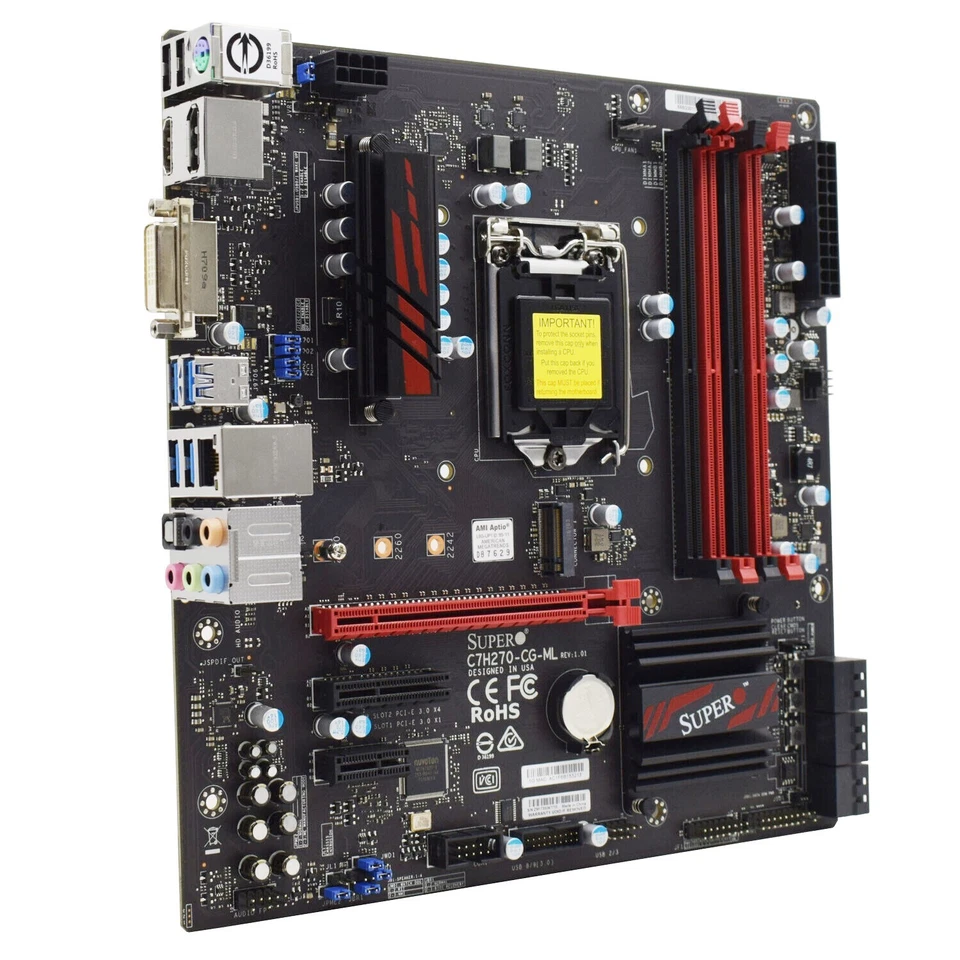 Intel H270 Motherboard Supermicro C7H270-CG-ML LGA1151 DDR4 for Intel Core i3/i5 - Image 3 of 4