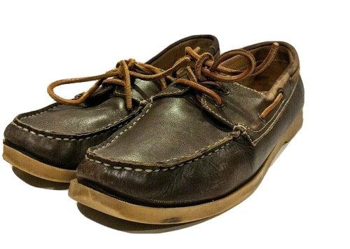 Mahogany Leather Boat Shoes Size 