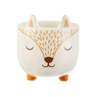 Mini Woodland Fox Planter Botanical Wildlife Stoneware Decoration Ceramic Pot