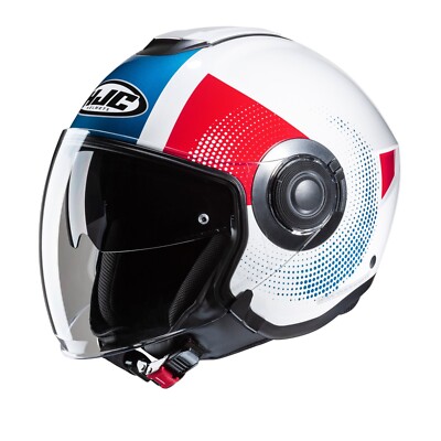 HJC I40N ECE 22.06 Open Face Jet Motorcycle Helmet - Pyle MC21 White Blue Red
