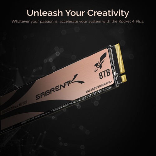 SSD interne extrême SABRENT 8 To Rocket 4 Plus 4.0 PCIe Gen M.2 7000/5300 Mo/s - Photo 6/7