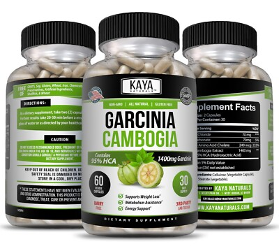 #ad 3x 60ct Garcinia Cambogia Extract 95% HCA Ultra Fat Burn Natural Weight Loss $25.45