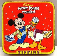 Vintage Tins Lithographiés Cadbury's Mickey Donald Wonders Collectibles