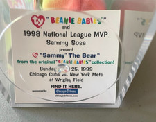 Chicago Cubs SGA Sammy the bear Beanie Babies Mint