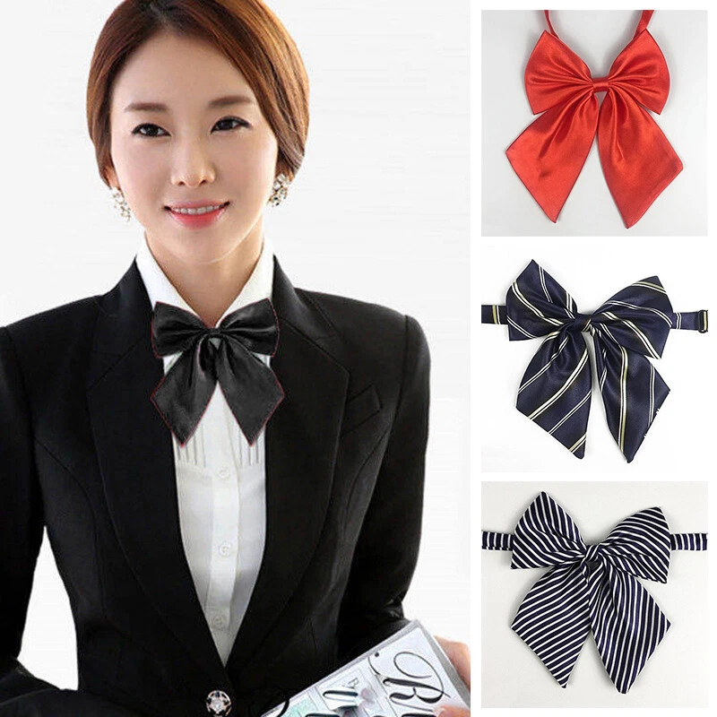 Women Bowties Striped Bow Ties Silk Tie Bow Tie Butterfly Neck Wear Collar