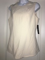 Nic And Zoe Sz Sm Sleeveless Blouse Top Mesh Zip Back Cream Sand Shell $144 Nic And Zoe Sz Sm Sleeveless Blouse Top Mesh Zip Back Cream Sand Shell $144