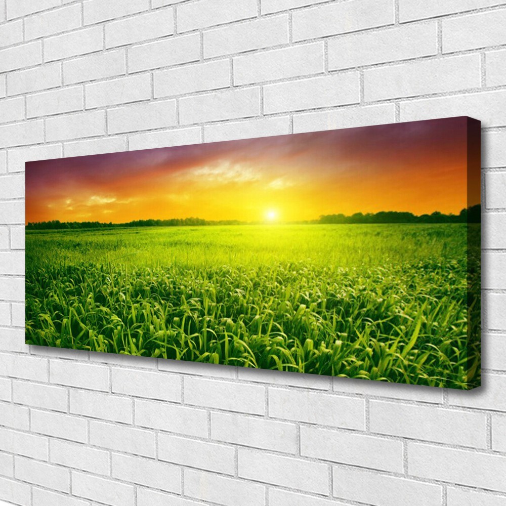 Impression sur toile champ de ble lever du soleil pour une chambre zen