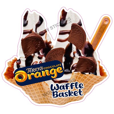 Eiswagen Aufkleber Terry's Orange Waffelkorb Anhänger Decal (Größe wählbar)