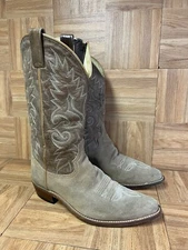 RARE🔥 Dan Post VNTG Brown Suede Custom Boots Zipper Sz 9.5 For Repair Western