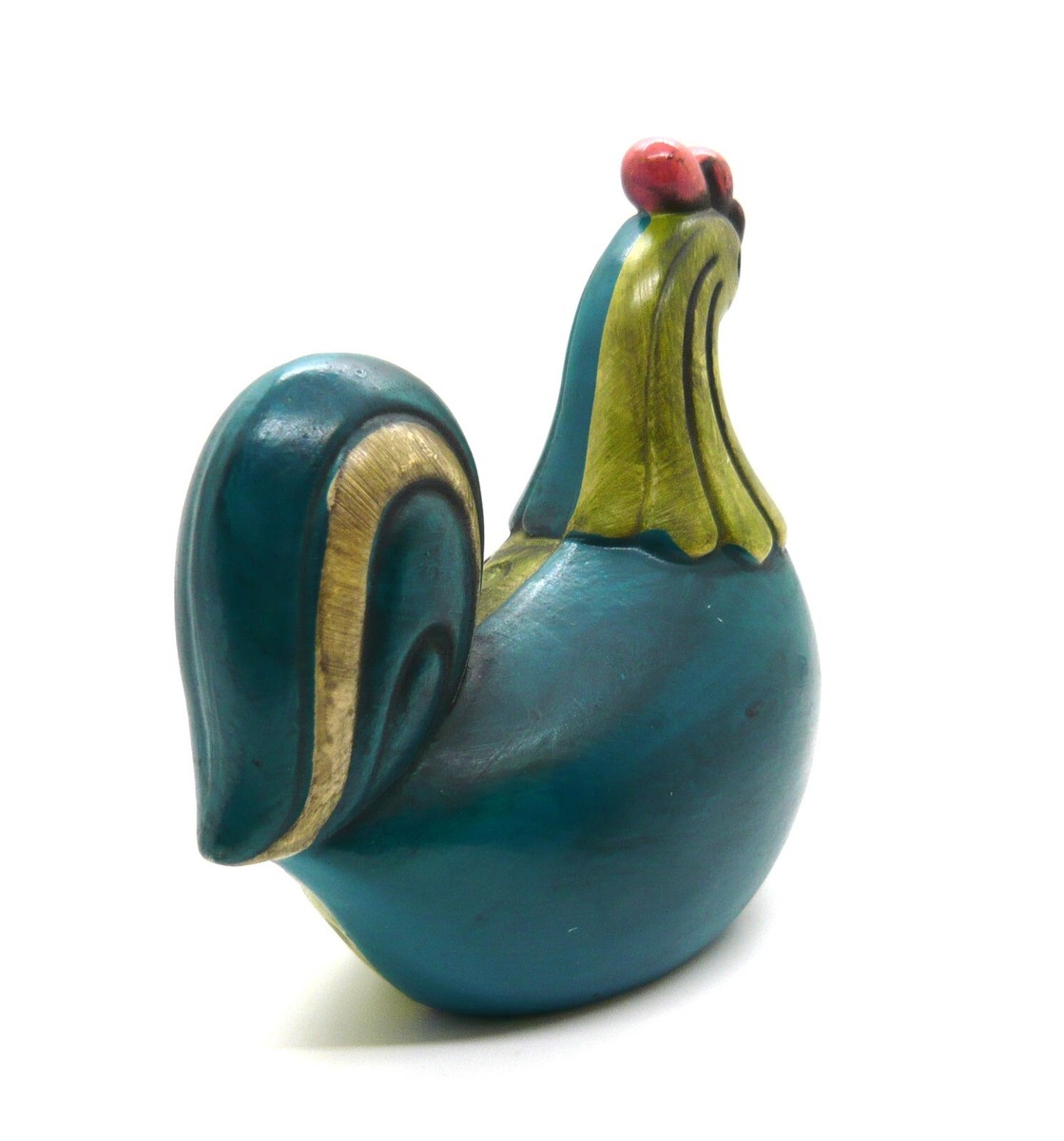 MCM VINTAGE Ceramic Ardco Rooster Chicken Green Blue Japan 1960's