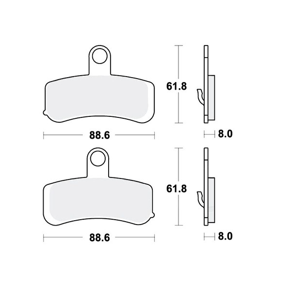 Trw Sv BremsbeläGe Passend Vorn FüR Harley Davidson Fxcwc 1584 C Bj. 2008-2011-image