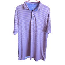 Simply Southern Mens SZ XL pink purple striped shirt polo golf short sleeve R5 
