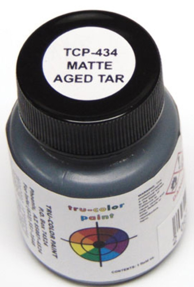 Tru-Color 434 Matte Aged Tar (For Roofs) 1 oz. Acrylic Model Paint