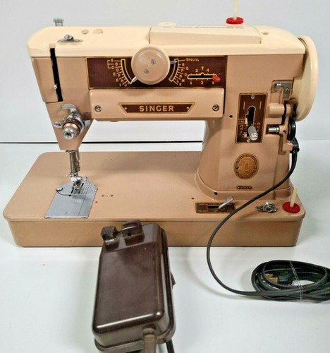 SINGER 401-A Slant-O-Matic Sewing Machine Vintage HEAVY DUTY Professional  - Picture 1 of 11