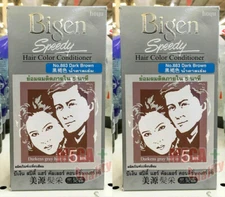 2 x Bigen Speedy Japan Hair Dye Hair Color Conditioner Dark Brown No 883.