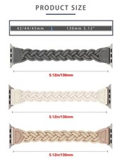 Portable Braided Stretchy Nylon Watch Band 5.12in/130mm fits Apple Watch SE 44mm