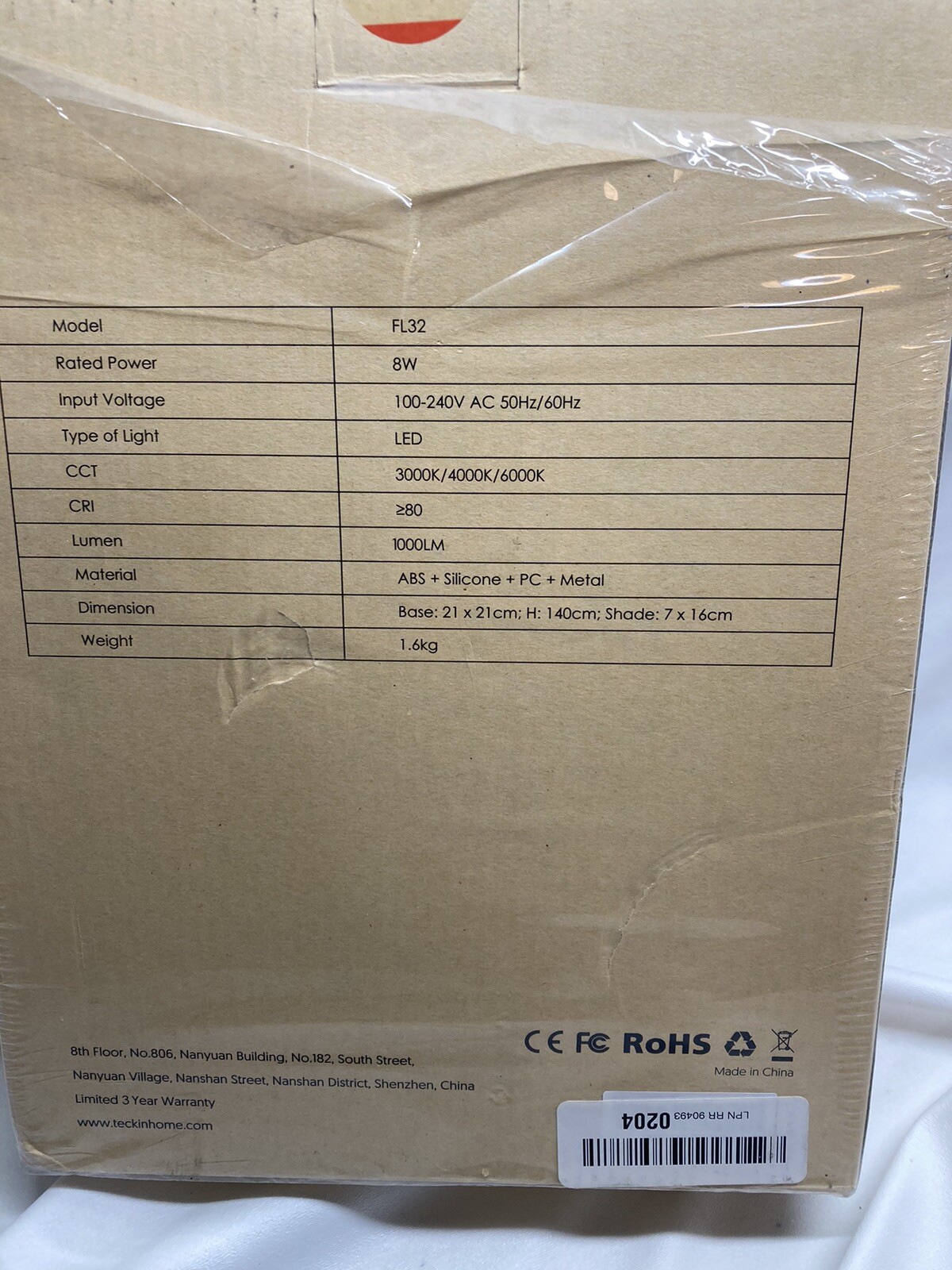 Teckin FL32 8W LED Reading Dimmable Lamp - Black