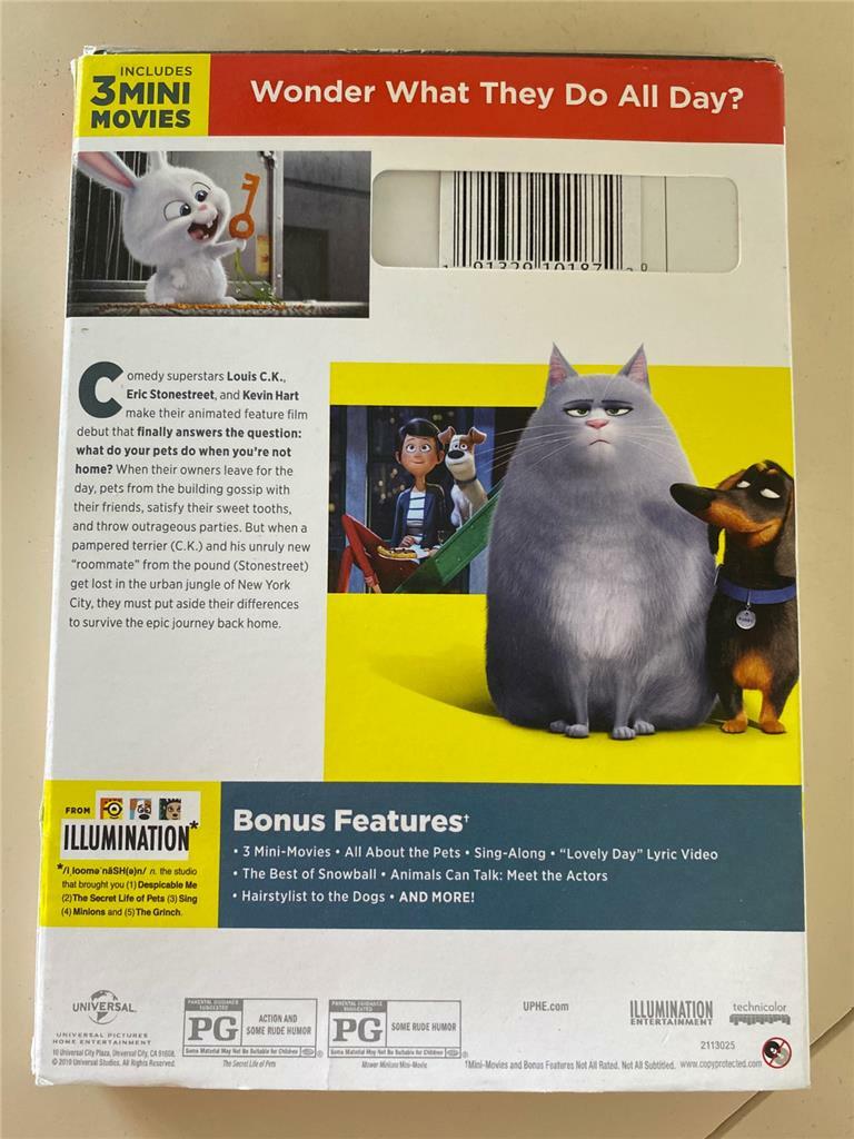 NEW DVD The Secret Life Of Pets With 3 Mini Movies | eBay