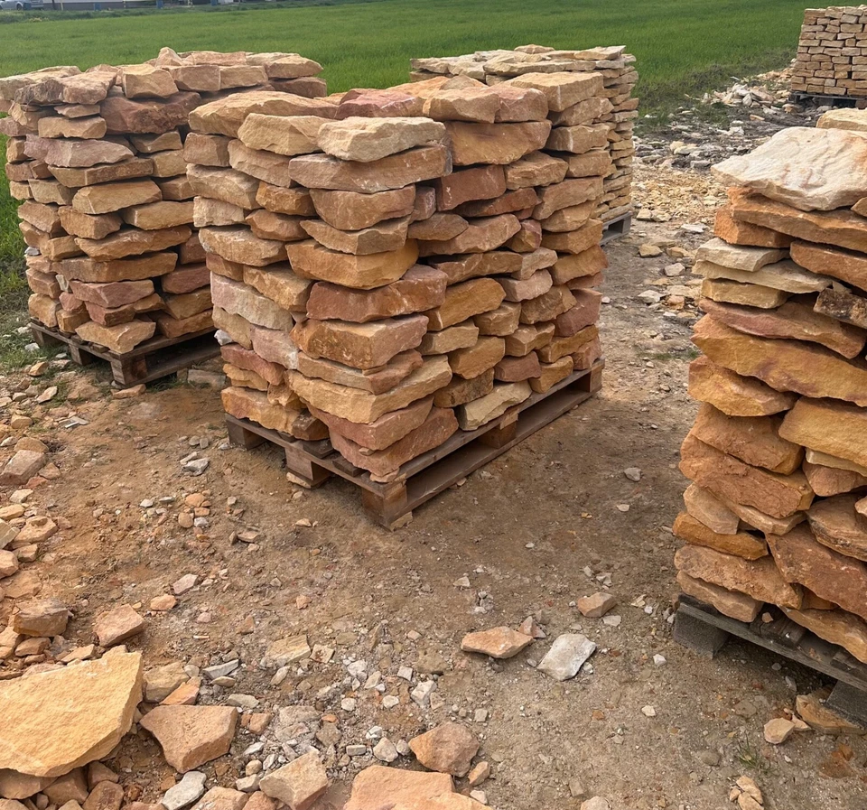 Mauersteine Trockenmauerstein Wasserbausteine Bruchstein Sandstein gelb - Bild 3 von 4