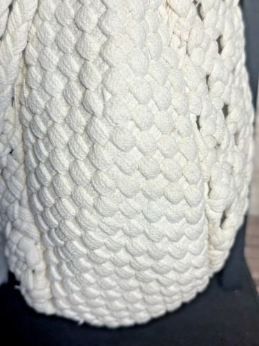 Anthropologie Macrame Boho Shoulder Handbag Crochet Hobo Handbag Off White Ivory - Picture 7 of 24