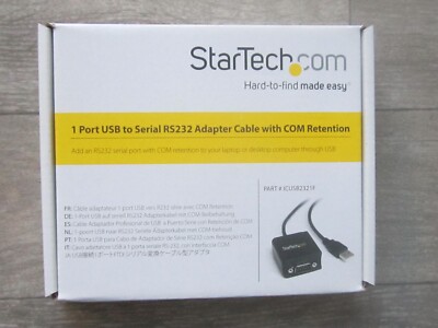 Startech 1 Port FTDI USB to RS232 Serial Null Modem Adapter Cable Boxed New