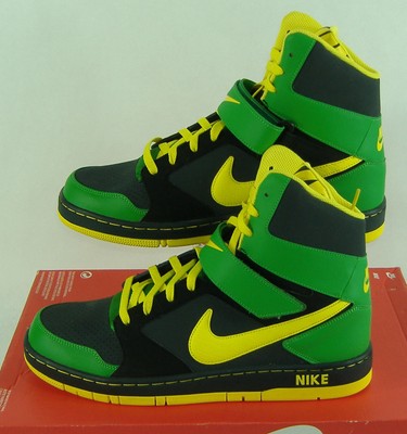 black and green nike high tops