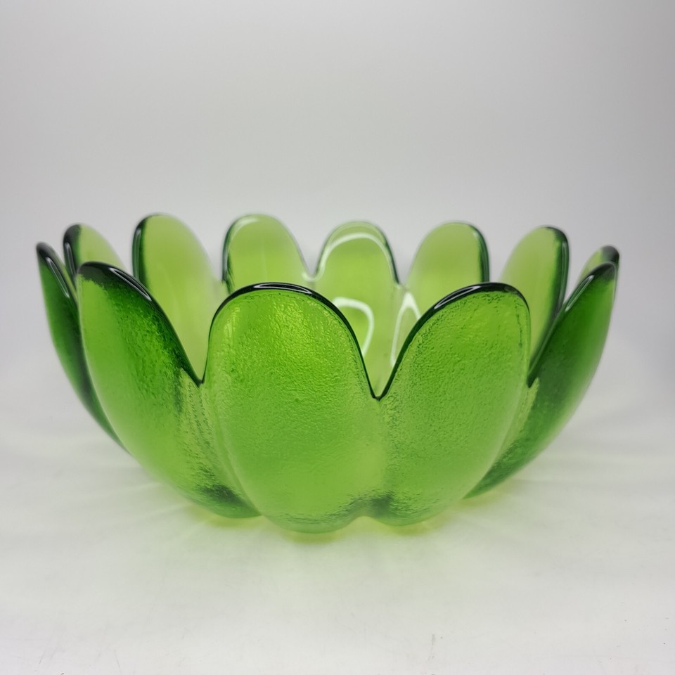 Vintage lotus flower glass dish large +++ 8.5 inch dia