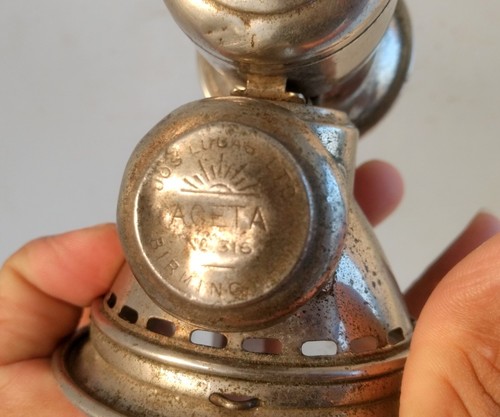 Vintage Rare Joseph Lucas ACETA No310 Bicycle Carbide Brass Lamp Lantern England - Picture 7 of 12