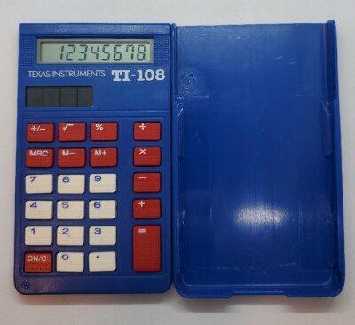 Calcolatrice Texas Instruments Solar TI-108, Blu, Con Coperchio, Testata Funzionante (usata) - Foto 5
