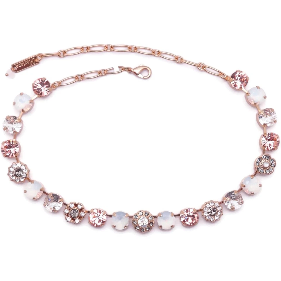 Collar Mariana Ice Queen Oro Melocotón Gris Blanco Cristal Mezcla Flor 1154 Nuevo con Etiquetas Foto 2 de 3