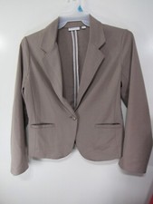 NY Co Blazer Size M Brown 1 Button Front Long Sleeve Pockets Career Business